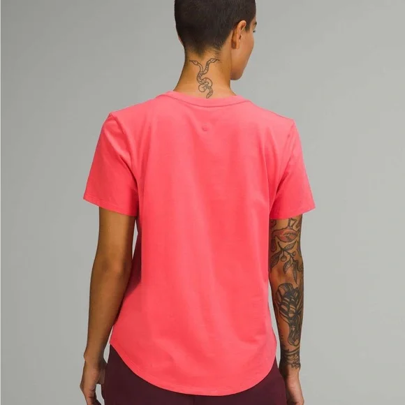 lululemon athletica V-Neck Short Sleeve Top - Pale Raspberry - Picture 2 of 7